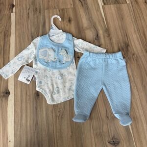Duck‎ Duck Goose Baby Boys Girls 3 6M 3 Piece Outfit Bodysuit Pants bib  Animals